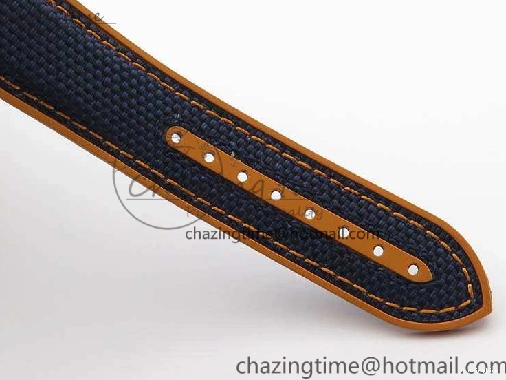 0818 FreshLook Planet Ocean 45mm GMT Blue DLC Black OMF Best Edition Blue Dial On Blue Gummy Strap A 8123